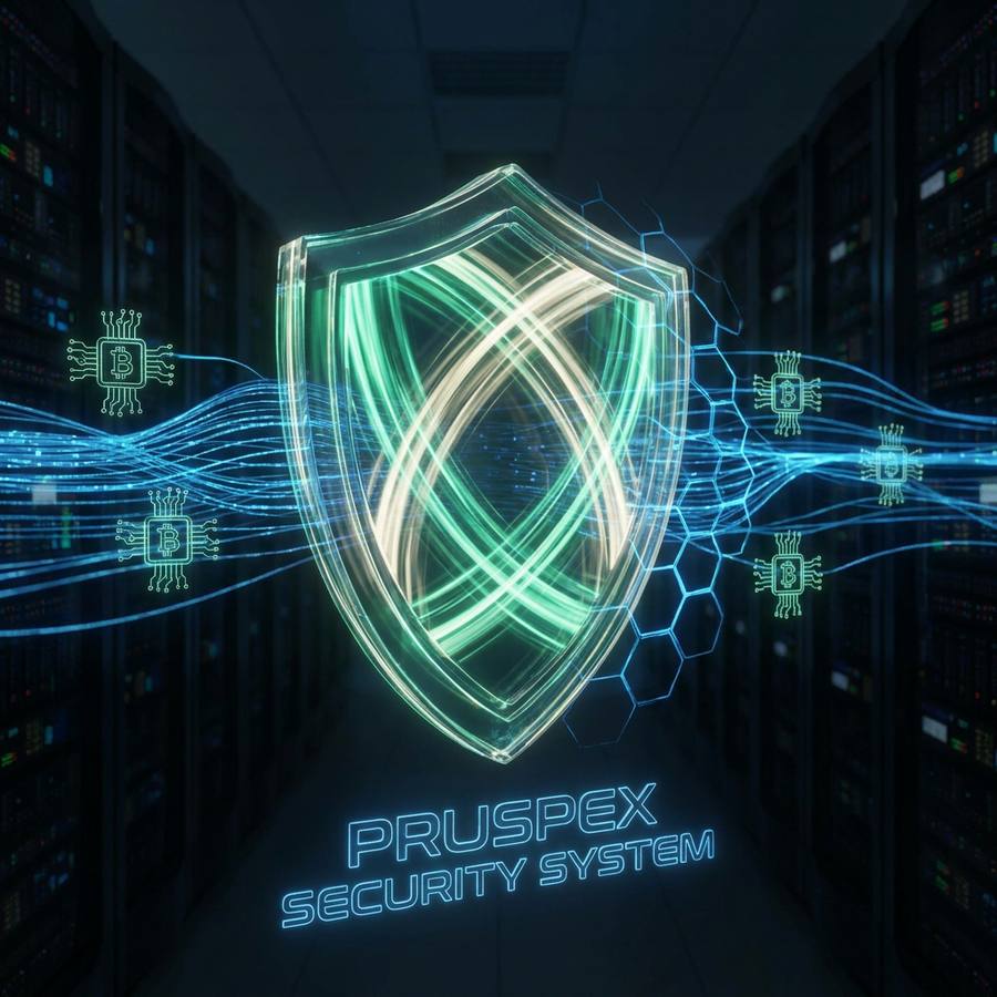 Pruspex security — smart lock and neural mesh protecting digital assets with multi-level defence